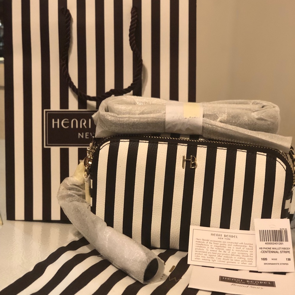 Henri Bendel Centennial Stripe phone wallet